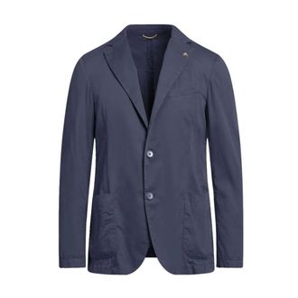 AT.P. CO Jassen, Heren, Blauw, M, Katoen, Blauwe Katoenmix Klassieke Kraag Blazer
