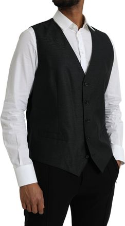 Dolce & Gabbana Virgin Wool and Silk Formal Vest - Black