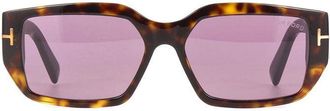 Tom Ford FT098952Y Square Full Rim Sunglasses - Brown