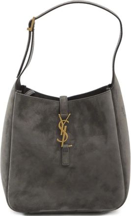 Saint Laurent small Le 5 &agrave; 7 hook closure bag - women - Suede/Cotton/Metal - OS - Grey