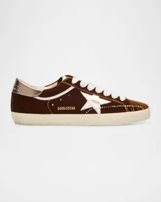 Golden Goose Men & apos;s Super Star Velvet Low-Top Sneakers
