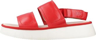FLY London Craw Sandal - Dames - Sandalen - Rood - 38 EU - Leer - Schoenen