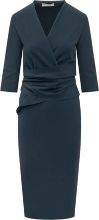 La Petite Robe Di Chiara Boni V-neck Wrap Midi Jurk - Dames - Casual kleedjes - Groen - L - Kleedjes