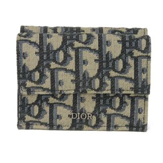 Dior Beige Black Cotton Wallet (Tri-Fold) (Pre-Owned)