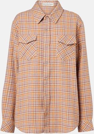 God's True Cashmere Camisa Midnight Rose de cachemir a cuadros