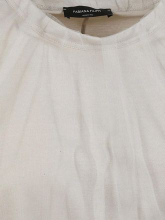 Fabiana Filippi tulle overlay T-shirt - Neutrals