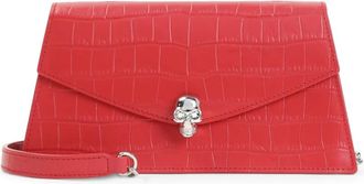 Alexander McQueen Tassen, Dames, Rood, ONE Size, Leer, Skull Mini Tas
