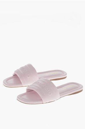 Ferragamo Slides in Pelle HOTEL con Logo Goffrato taglia 40,5