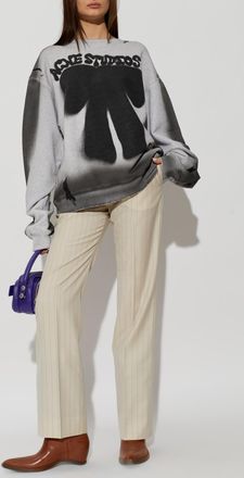 Acne Studios Sweatshirt With Print, Womens, Grey