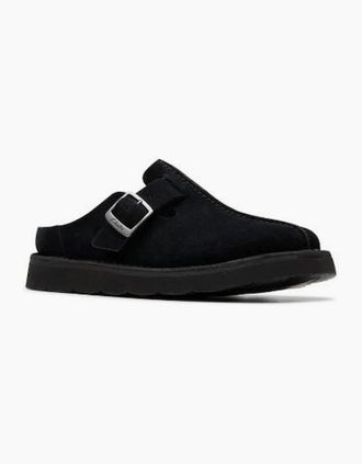 Clarks Womens Clarks Solsbury Mule in Black suede - Size: 4/D standard