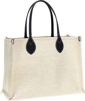Gucci Womens Logo-Print Canvas Tote Beige Polyurethane Cotton Linen