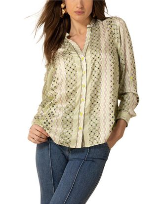 Hale Bob Siena Silk-Blend Blouse