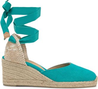 Castaner Espadrille MET 7 CM HAK - Dames - Sleehakken - Groen - 39 EU - Katoen - Schoenen