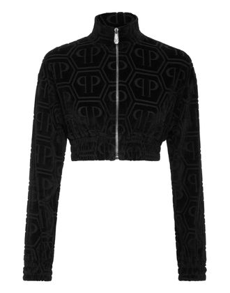 Philipp Plein Cropped Tracksuit Jacket Jacquard Monogram
