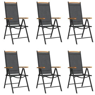 Berkfield Home Beautiful 7 Piece Garden Dining Set Black & Brown Aluminium