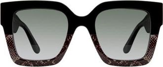 Stuart Weitzman 51mm Gradient Square Sunglasses in Black Black White at Nordstrom