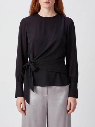 Federica Tosi Blusa drappeggiata in viscosa con cintura in vita e maniche lunghe