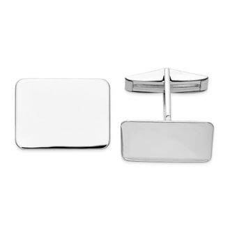 Diamond2Deal 14K White Gold Rectangular Mens Cuff Links
