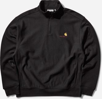Carhartt Work in Progress Men s Half Zip American Script Sweashirt Black