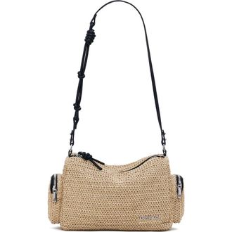 Desigual Straw Shoulder Bag in Dark Beige at Nordstrom