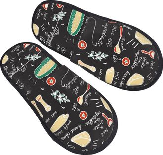 Generic Fleece Slippers Vegetable Quiche Reusable Fluffy Slippers Non-Slip Indoor Shoes For Ladies Women Hotel M