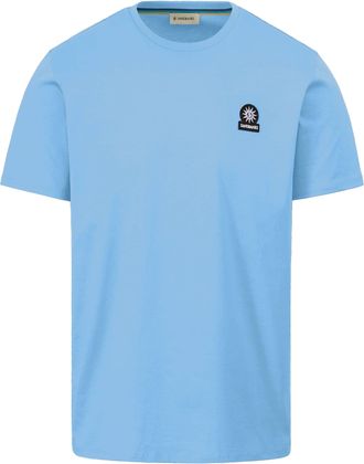 Sandbanks Mens BADGE LOGO T-SHIRT DUSTY BLUE Cotton - Size X-Large