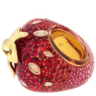 Swarovski Idyllia Strawberry Motif Ring, Size 55