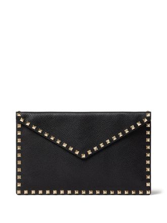 Valentino Garavani Rockstud envelope clutch - Zwart