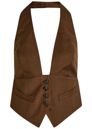 Ronny Kobo Alesis Woven top - Brown - XS (UK6 / XS)