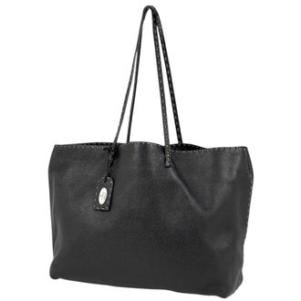 Fendi Black Leather Tote Bag (Pre-Owned)