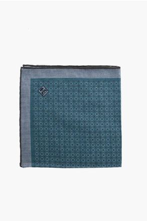 Corneliani Patterned Pocket Square with Contrasting Edge size Unica