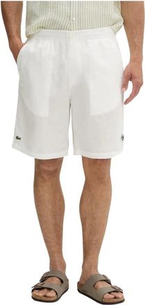 Lacoste Roland-Garros Edition Linnen Short - Heren - Korte Broeken - Wit - XL - Linnen - Korte Broeken