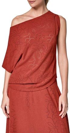 DKNY Laser Cut One-Shoulder Top in Sunbaked at Nordstrom, Size X-Large