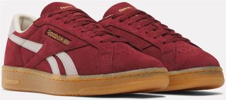 Reebok Classic Sneaker REEBOK CLASSIC CLUB C GROUNDS UK, Damen, Gr. 36,5, rot (richmarooon, moonstone, rbkbrass), Leder, Synthetik, Schuhe Sneaker