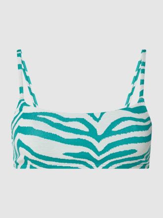 Becks&ouml;ndergaard Bikini-Oberteil mit Animal-Print Modell Ezra in Hellgruen, Gr&ouml;&szlig;e XL