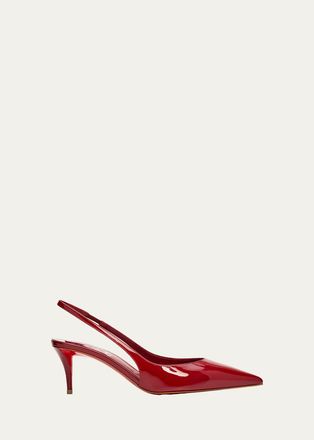 Christian Louboutin 60mm Miss Z Patent Leather Slingback Pumps