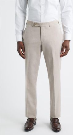 Jack Victor Piero Flat Front Stretch Cotton & Wool Pants in Light Tan at Nordstrom, Size 34