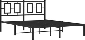 vidaXL Vidaxl - Estructura Cama Sin Colch&oacute;n Con Cabecero Metal Negro 140x200 Cm