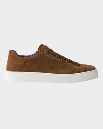 Ralph Lauren Purple Label Mens Severn Calf Suede Low-Top Sneakers