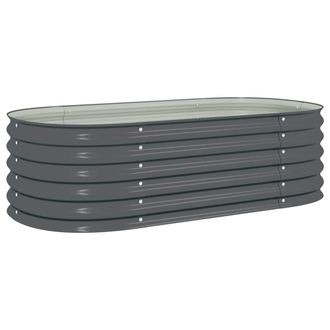vidaXL Arriate De Acero Galvanizado Gris 160x80x44 Cm Vidaxl