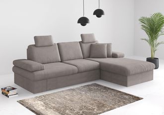 Sit&more Ecksofa »Moreno L-Form, B: 247 cm« mit Armteilverstellung, optional Bettfunktion