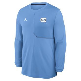 Nike Jordan Mens North Carolina Sideline Coach Jordan Brand Dri-FIT College Long-Sleeve Top in Blue | 0JB1195UNCN-GQK