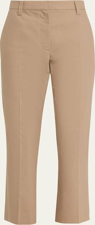 Brunello Cucinelli Stretch Cotton Gabardine Crop Cigarette Pants
