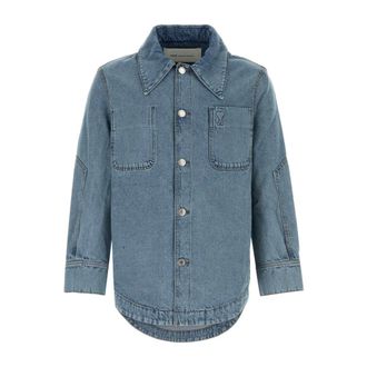 Ami Denim Jackets, male, Blue, Size: M De Coeur Denim Shirt