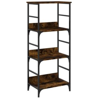 vidaXL Estantería de madera ingeniería roble ahumado 50x33x117,5 cm Vidaxl