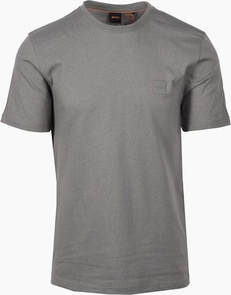 HUGO BOSS Mens Boss Orange TALES T-SHIRT OPEN GREY - Size: 44