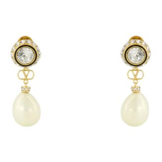 Valentino Garavani Earrings, female, Yellow, Size: ONE SIZE VLogo Signature Earrings