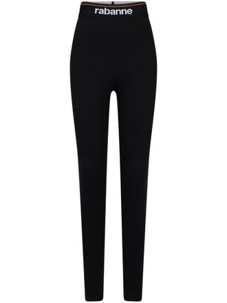 Paco Rabanne Leggings con banda logo Bodyline - Nero
