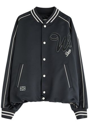 Wooyoungmi Logo-appliquéd Satin Bomber Jacket - Navy - 48 (IT48 / M)