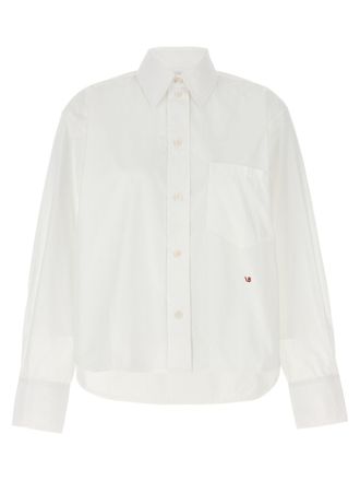 Victoria Beckham Cropped Shirt With Logo Embroidery